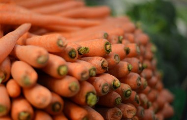 Pile of stacked carrots