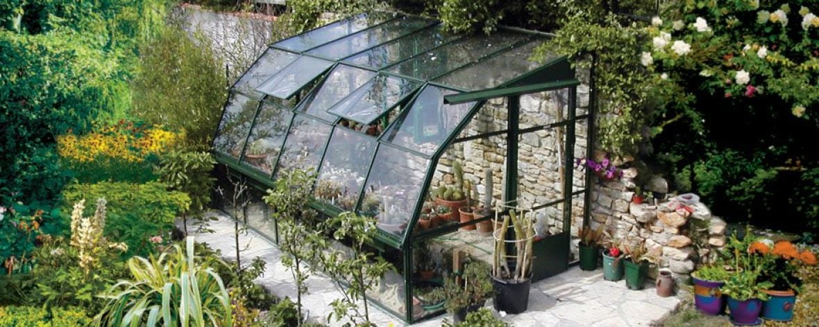 The Hartley Botanic Lean-To Glass to Ground Greenhouse 7 With Sliding Doors