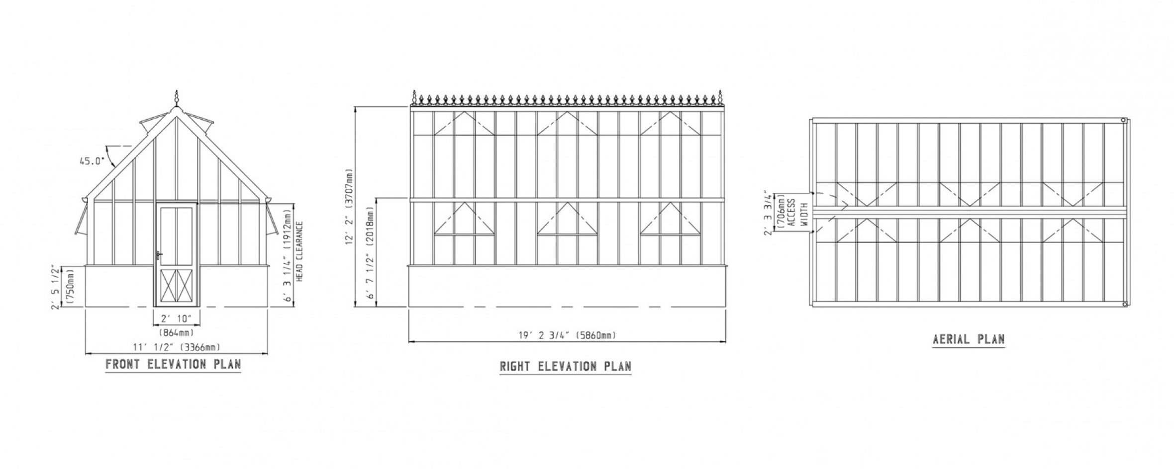 Victorian Gallery Glasshouses - 11' by 19'